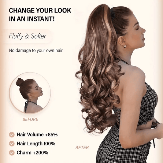 24 Claw Clip Long Wavy Ponytail Extension