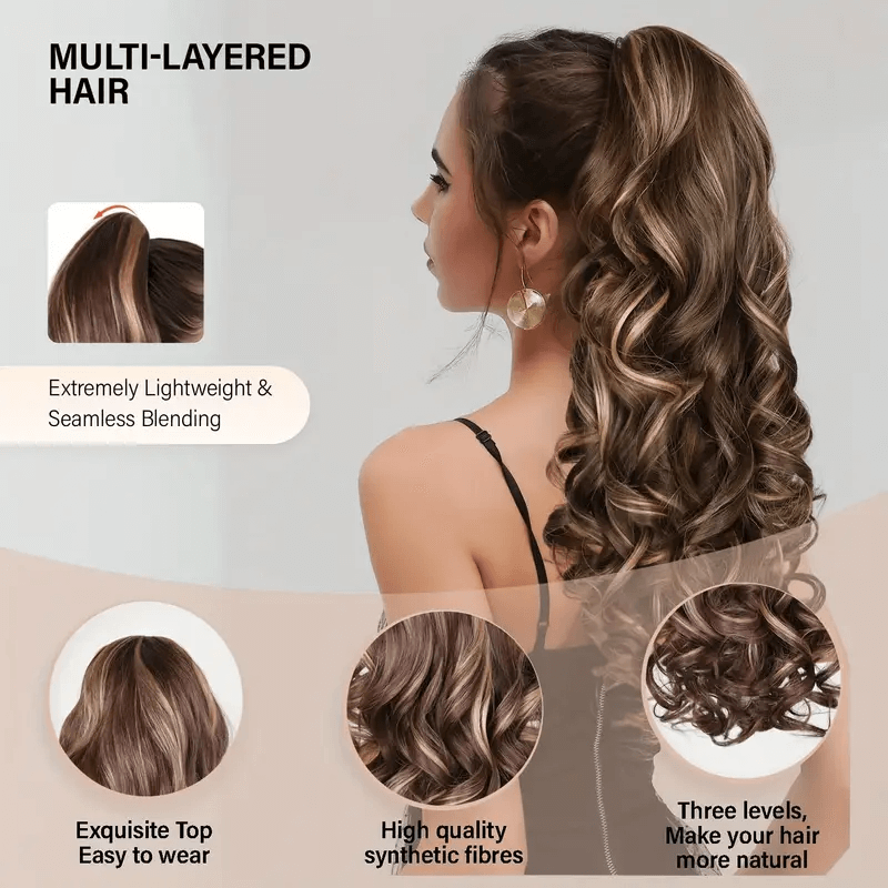24 Claw Clip Long Wavy Ponytail Extension
