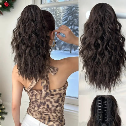 18 Inch Clip-On Natural Blend Ponytail