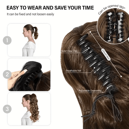 24 Claw Clip Long Wavy Ponytail Extension