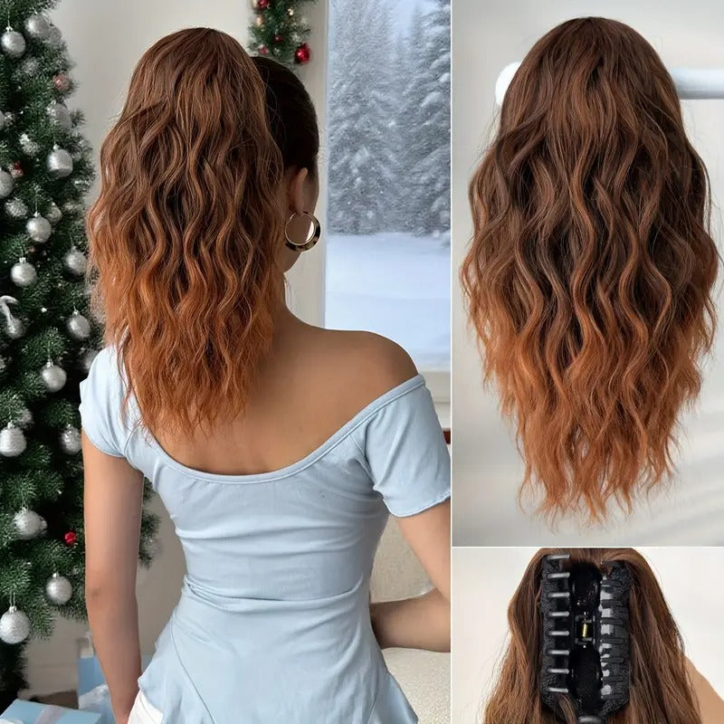 18 Inch Clip-On Natural Blend Ponytail