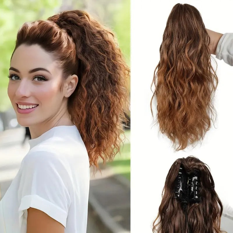 18 Inch Clip-On Natural Blend Ponytail