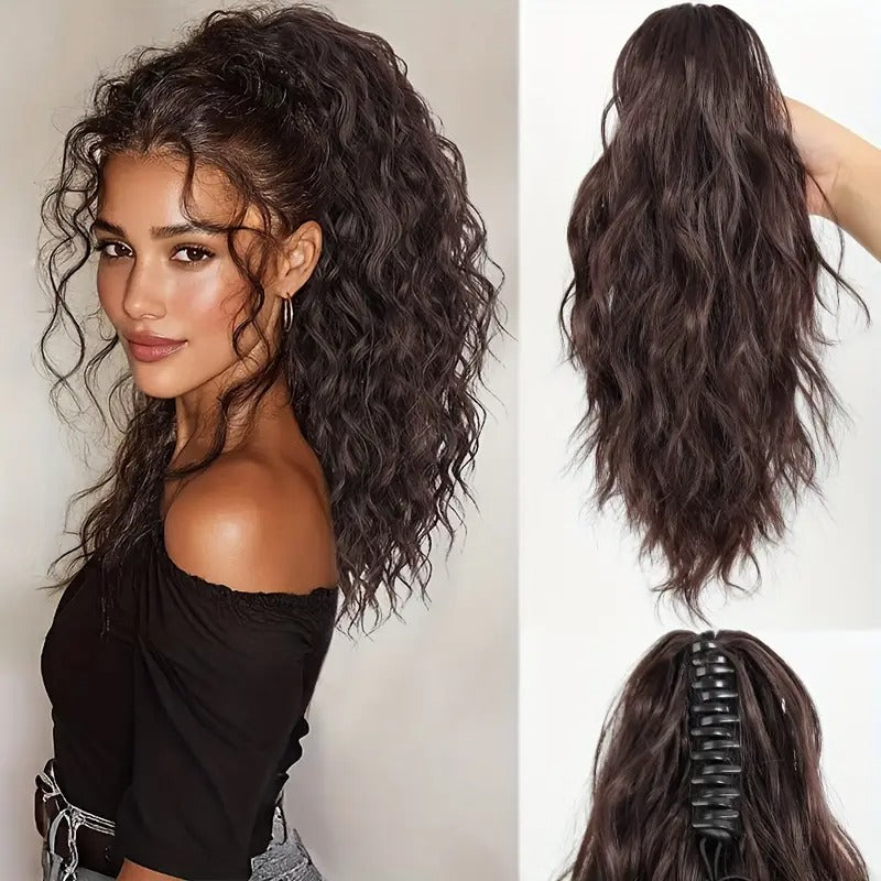 18 Inch Clip-On Natural Blend Ponytail