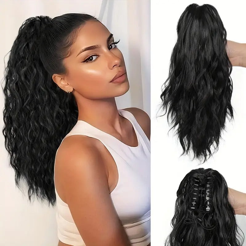 18 Inch Clip-On Natural Blend Ponytail