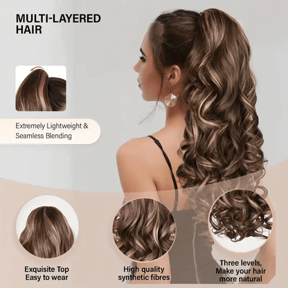 24 Claw Clip Long Wavy Ponytail Extension