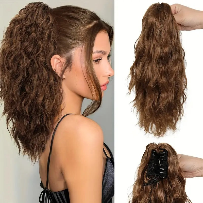 18 Inch Clip-On Natural Blend Ponytail